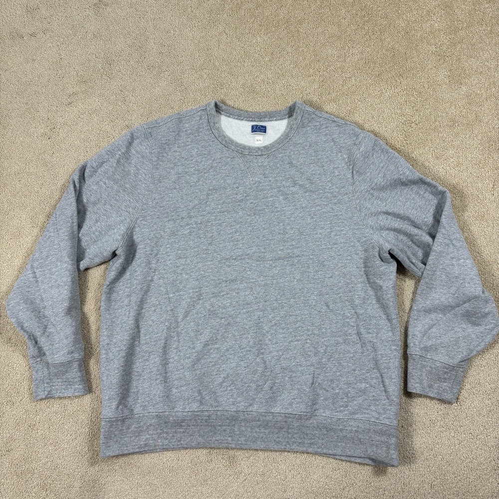 J Crew French Terry Mens Sweatshirt Gray Crewneck XXL Pullover Cotton H0684